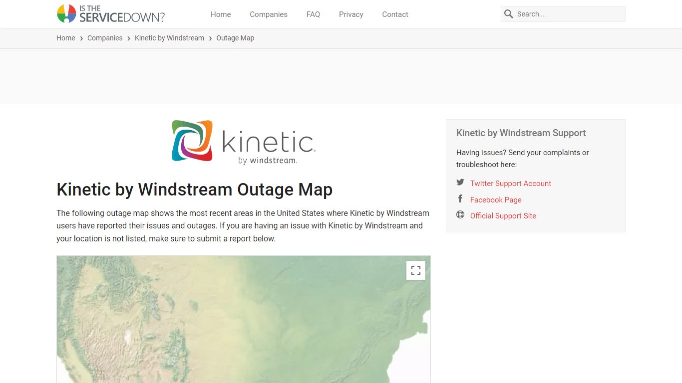 Kinetic by Windstream Outage Map • Is The Service Down?